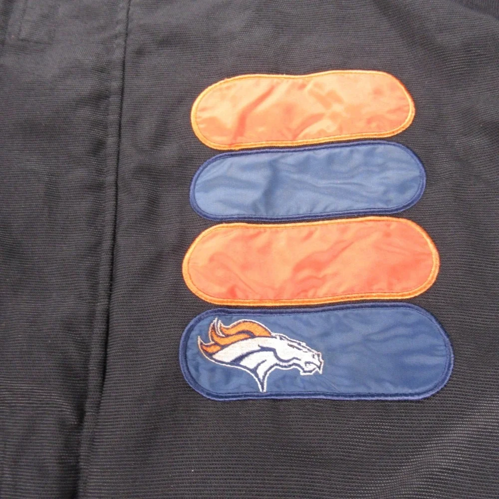 Denver Broncos Jacket Mens Medium Black G III & Carl Banks Hoodedd Zip Parka VTG
